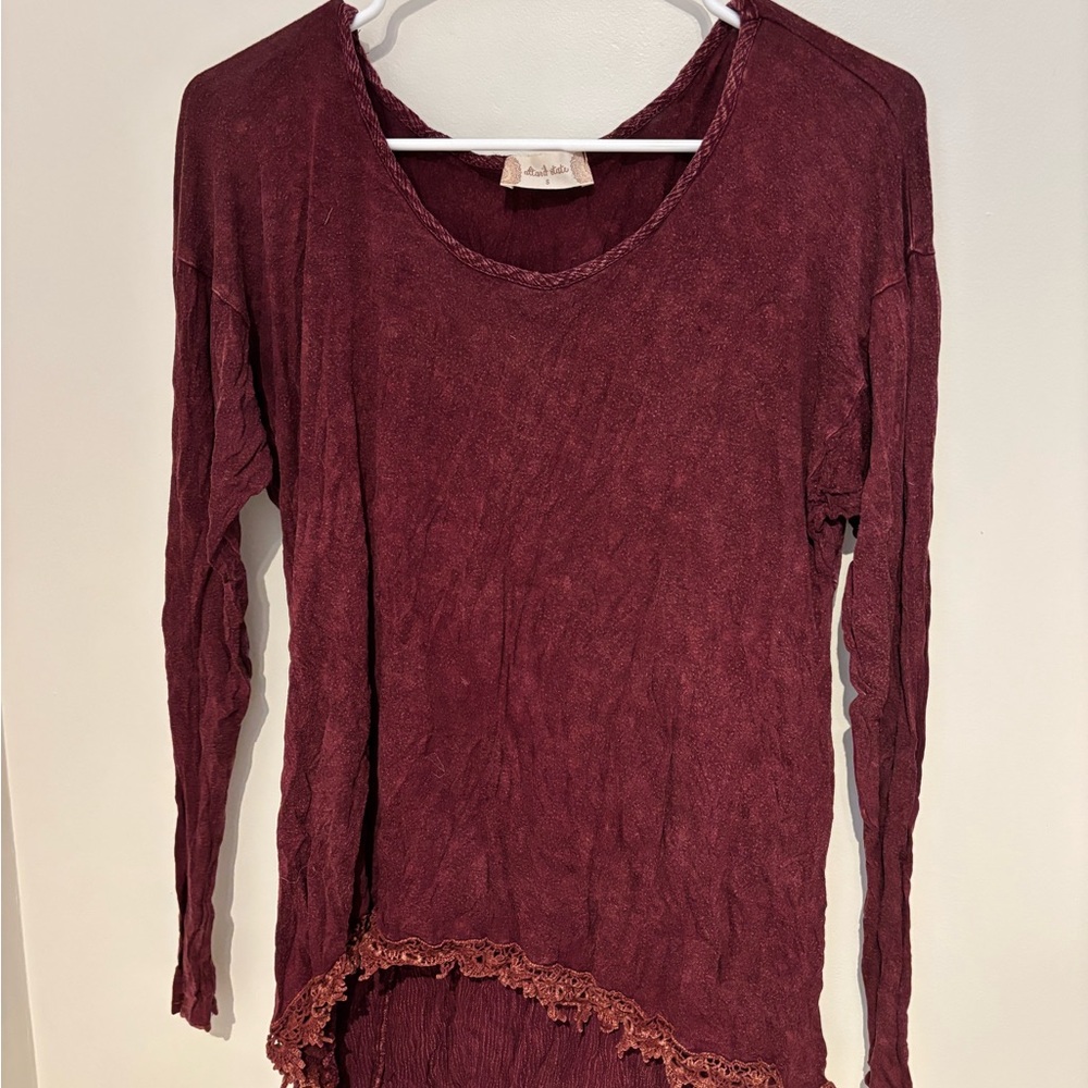 Altar'd State Deep Red Long Sleeve Top